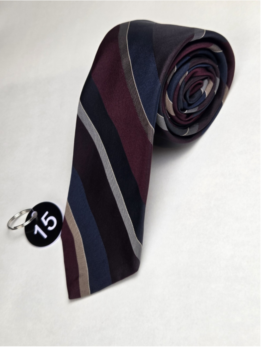 Christian Dior Fabric Woven Italy Teal Striped Monogram Men’s Tie 55.5x3 #13